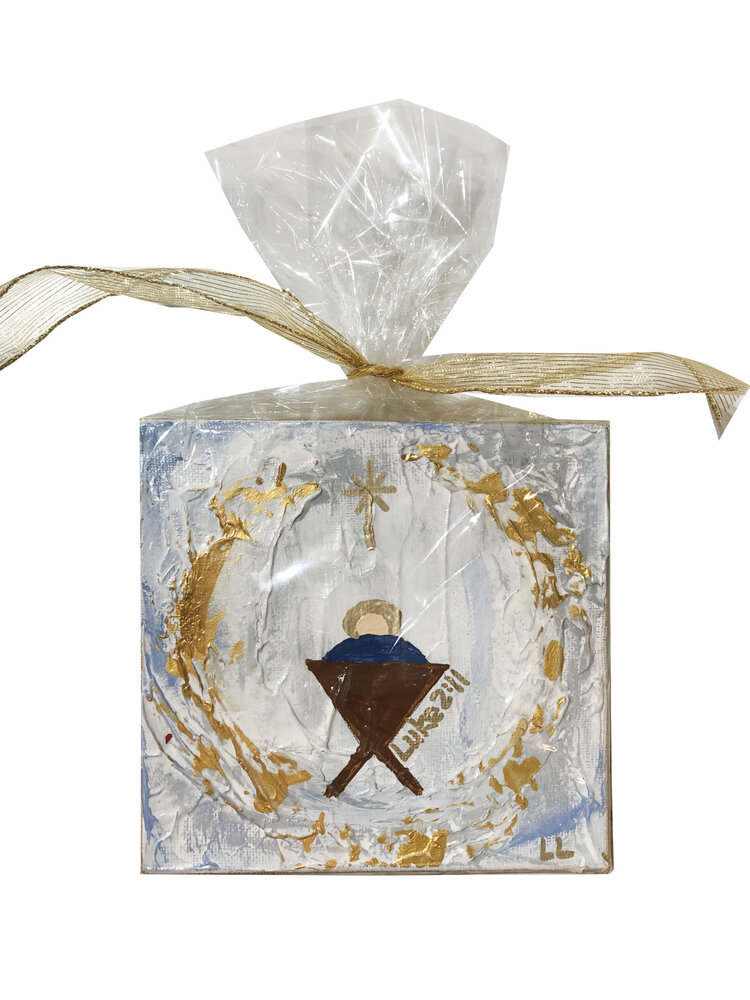 Nativity Canvas 6x6 Blue