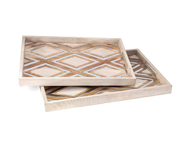 Tribeca Wood Aluminum Tray