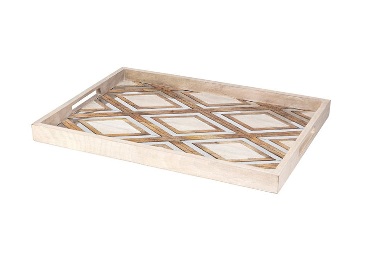 Tribeca Wood Aluminum Tray