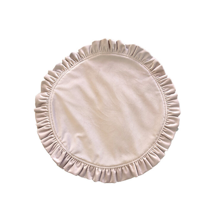 Ruffle Velvet Placemat Dusty Pink
