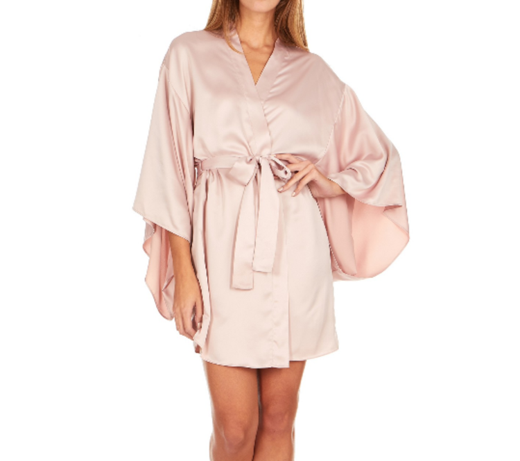 April Charmuese Kimono Shell Pink