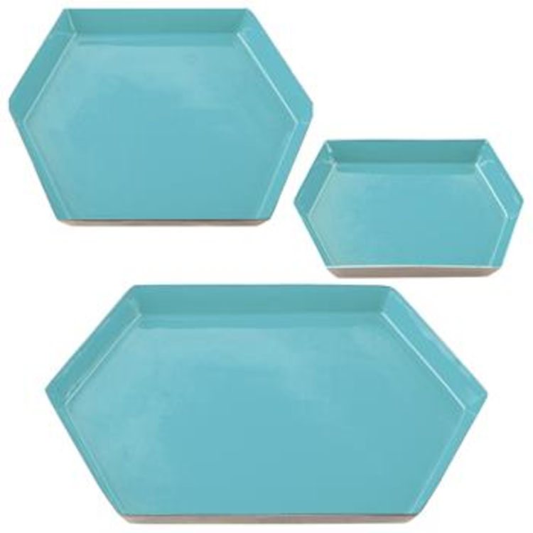 Hexagon Tray Teal