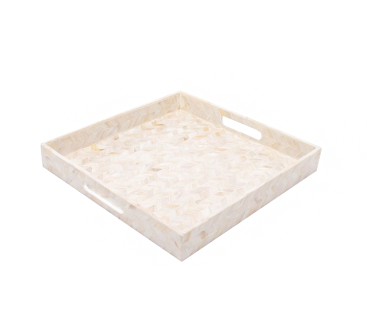 Mother of Pearl Tray White