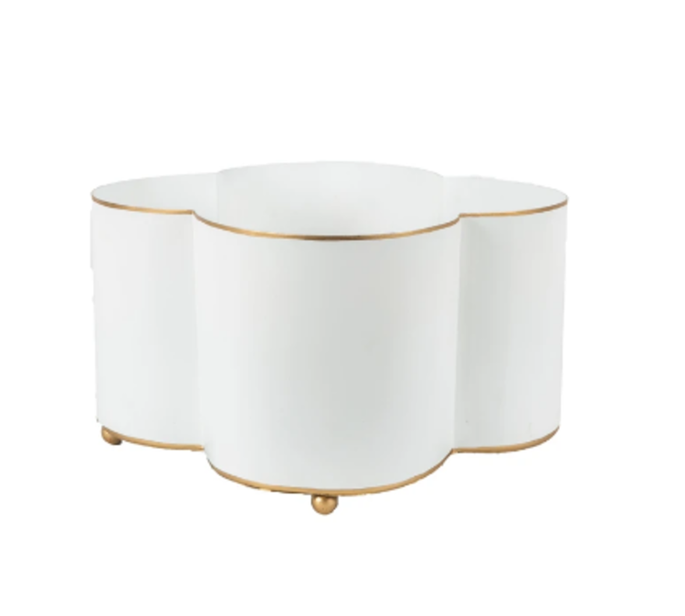 Color Block Quatrefoil Cachepot