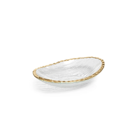 Clear Textured Bowl w/ Gold Rim
