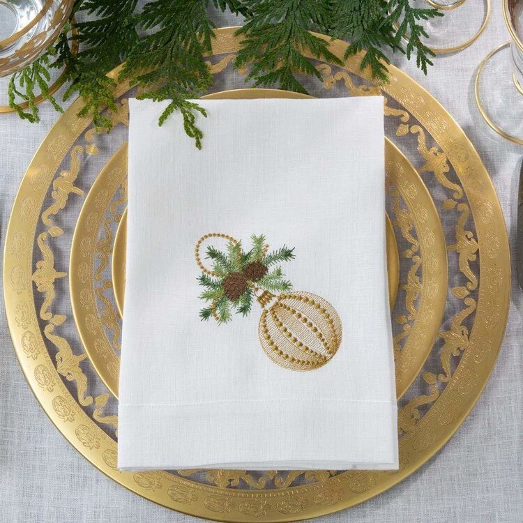 Christmas Ornament Tri-Fold Napkin