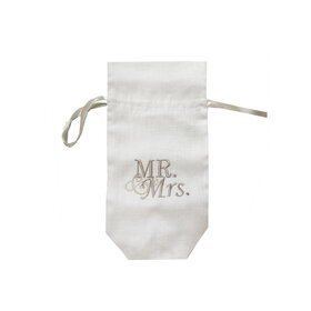Mr. & Mrs. Linen Wine Bag