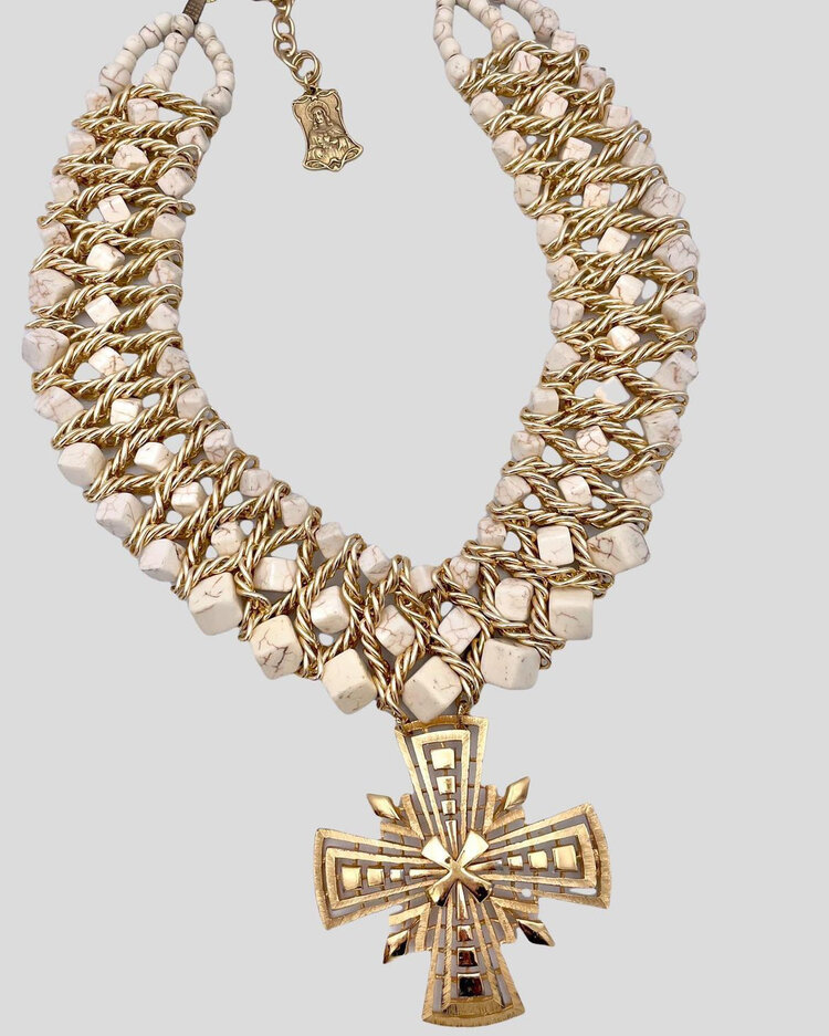Vintage Stone Collar Cleopatra Necklace