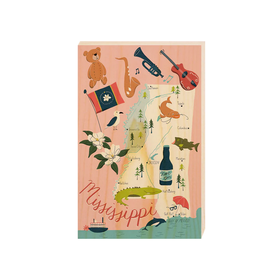 MS Home State Wooden Postcard