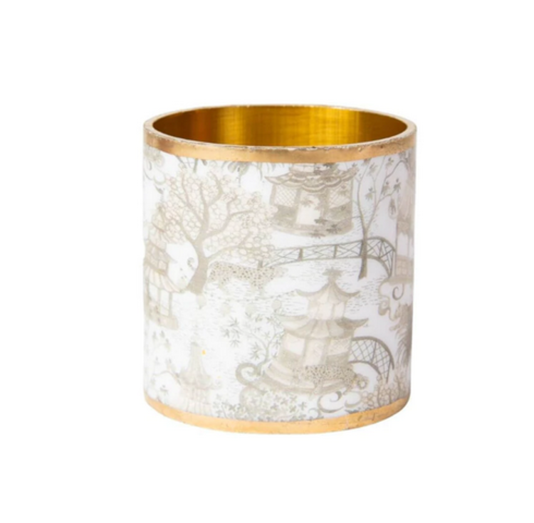 Garden Party Enameled Napkin Ring Taupe
