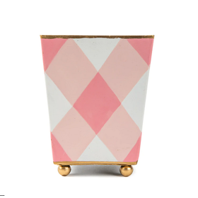 Buffalo Plaid Square Cachepot Light Pink 6"