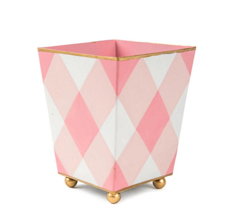 Buffalo Plaid Square Cachepot Light Pink 6"