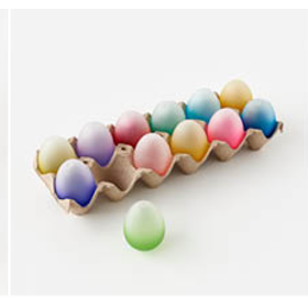12 Glass Eggs in Egg Crate