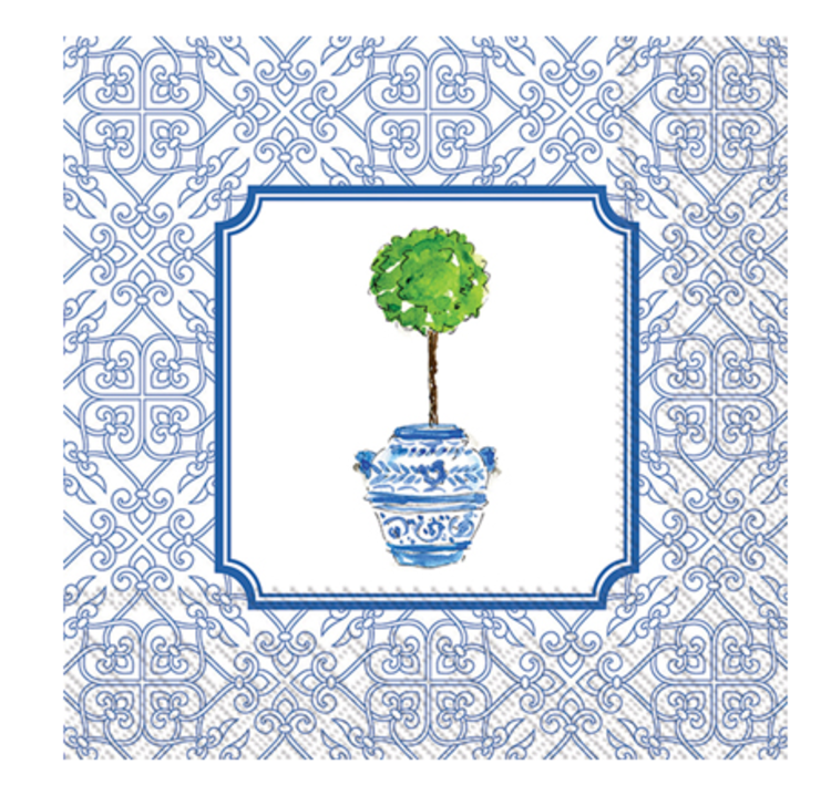 Blue Topiary Cocktail Napkins