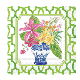 Flowers in Urns Cocktail Napkins