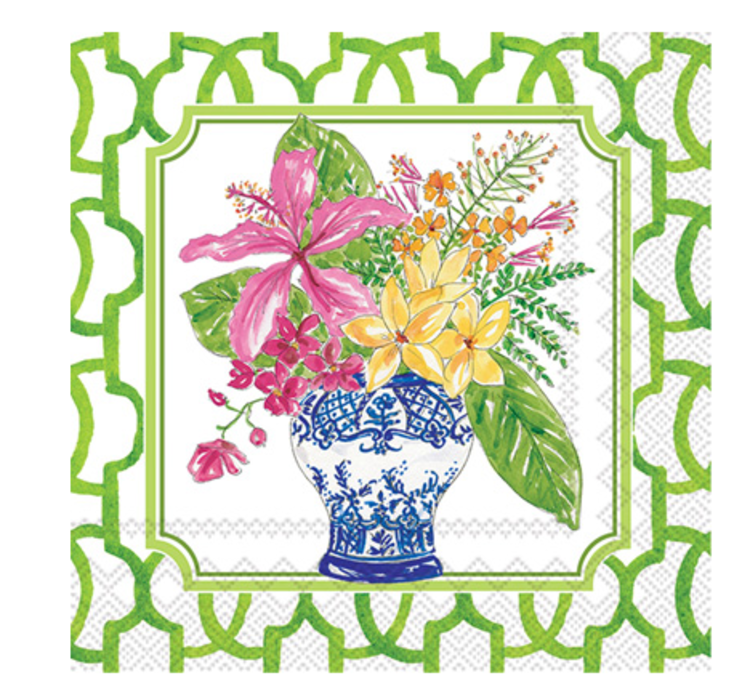Flowers in Urns Cocktail Napkins