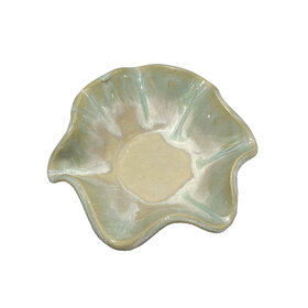 Ruffled Dip Bowl Plain Glaze