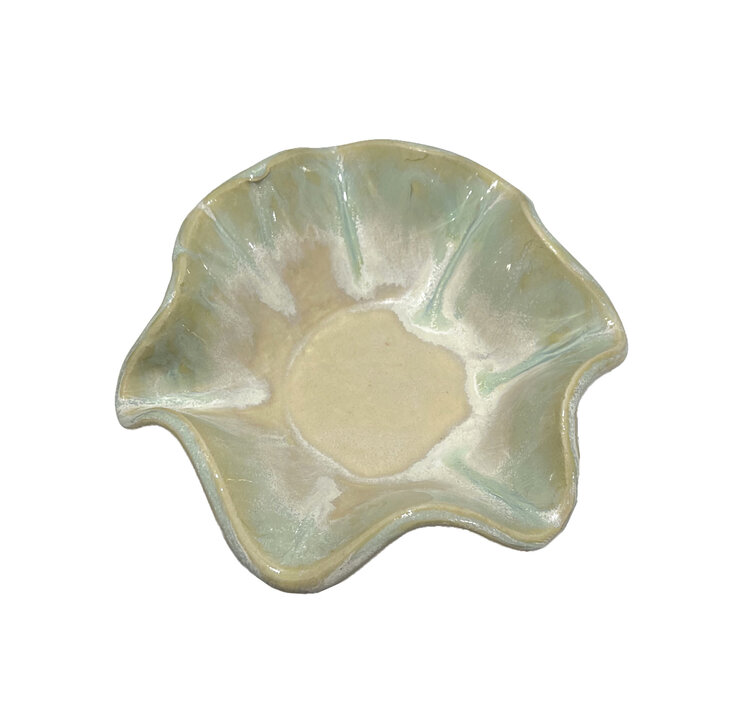 Ruffled Dip Bowl Plain Glaze