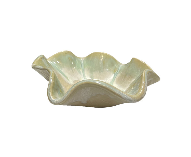 Ruffled Dip Bowl Plain Glaze