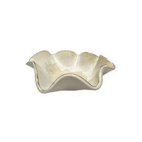 Ruffled Dip Bowl with Gold Sand