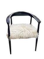Black Arm Chair with Lamb's Wool Seat