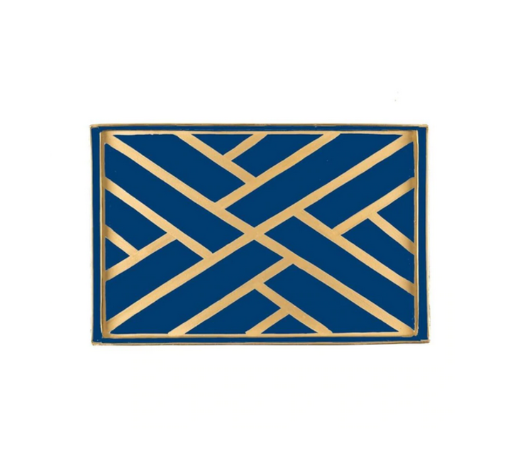 Newport Oliver Tray Navy/Gold 8x12