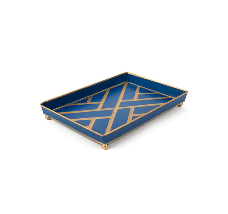 Newport Oliver Tray Navy/Gold 8x12