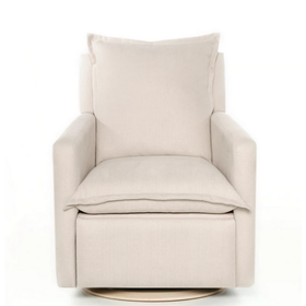 Flynn Manual Glider with wood base in Performance Ecru