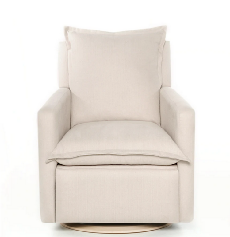 Flynn Manual Glider with wood base in Performance Ecru