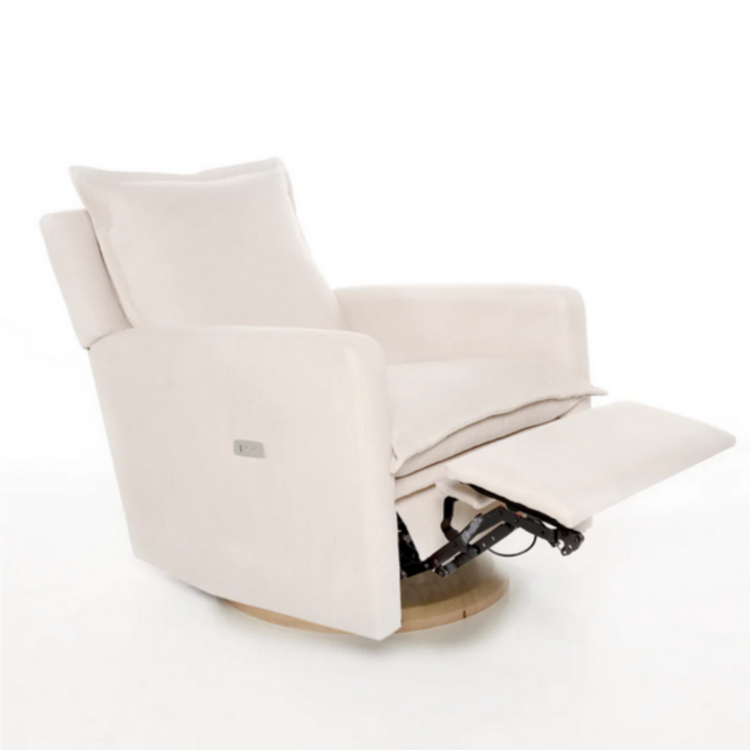 Flynn Manual Glider with wood base in Performance Ecru