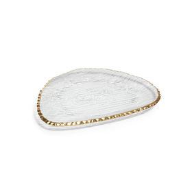 Clear Textured Organic Shape Plate Large