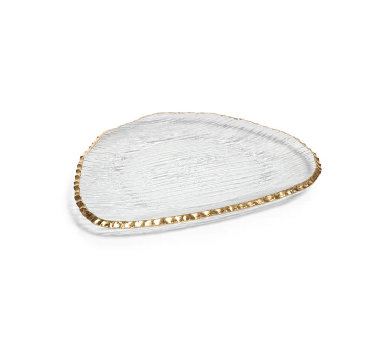 Clear Textured Organic Shape Plate Large