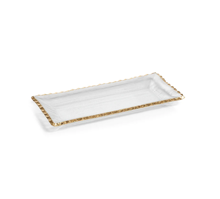 Textured Tray with Gold Rim