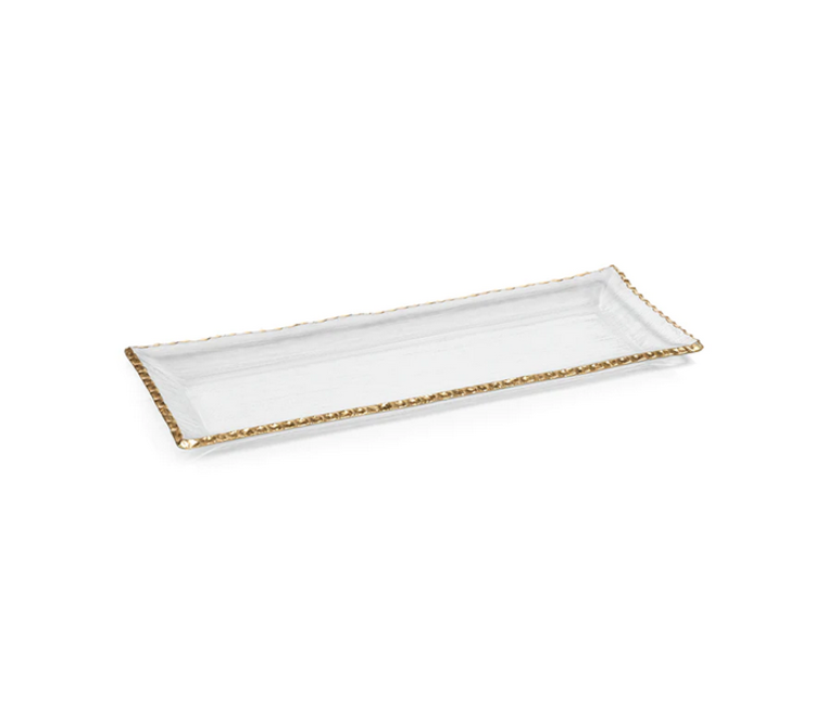 Textured Tray with Gold Rim
