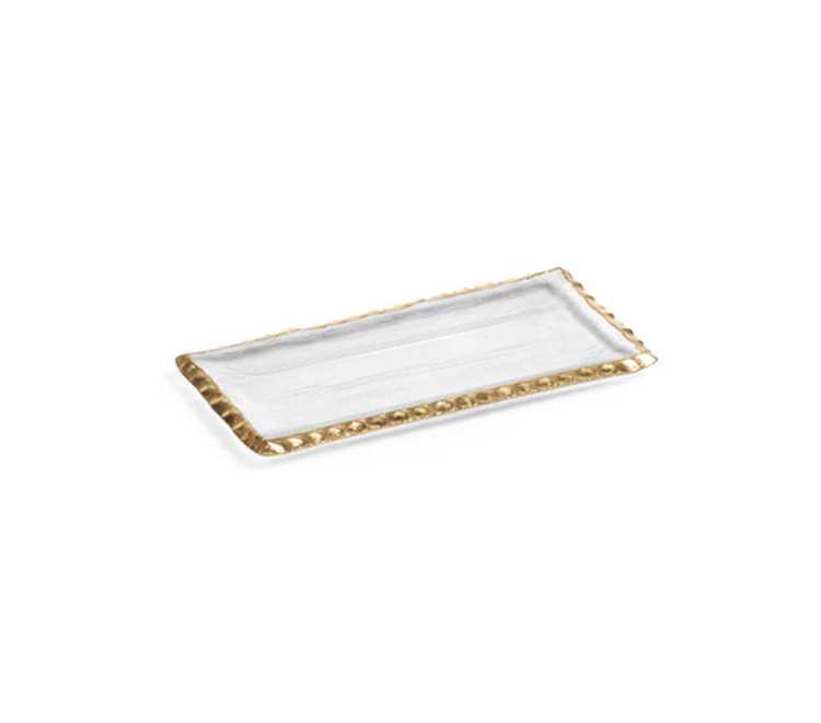 Textured Tray with Gold Rim