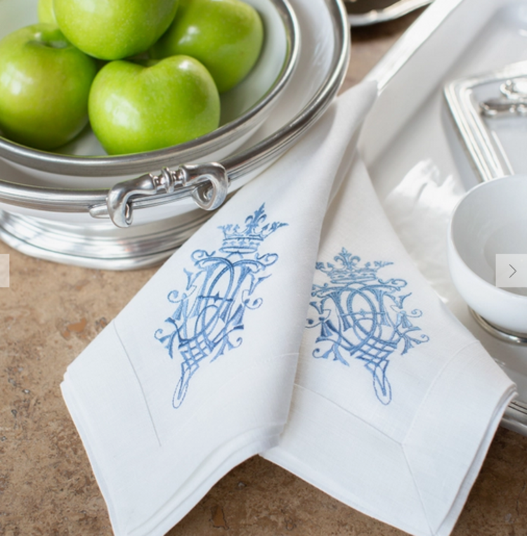 Royal Large Napkin White/French Blue