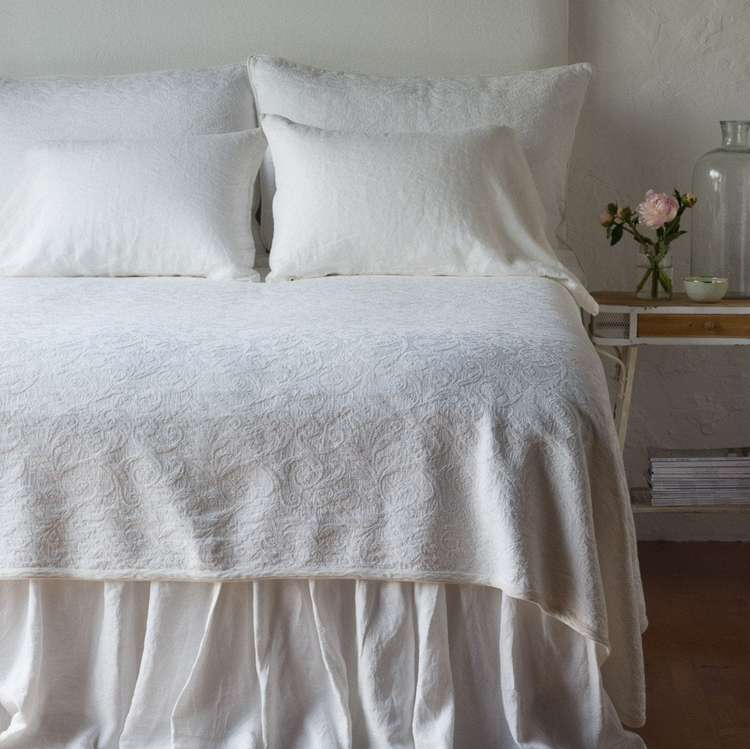 Adele King Coverlet  White