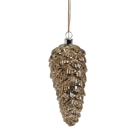 Led Pinecone Ornament Aged Bronze