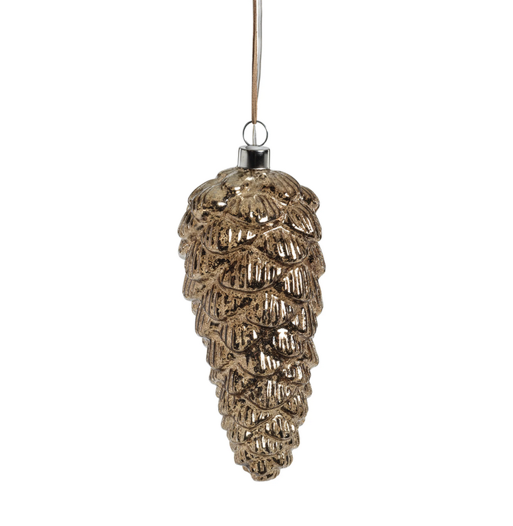 Led Pinecone Ornament Aged Bronze