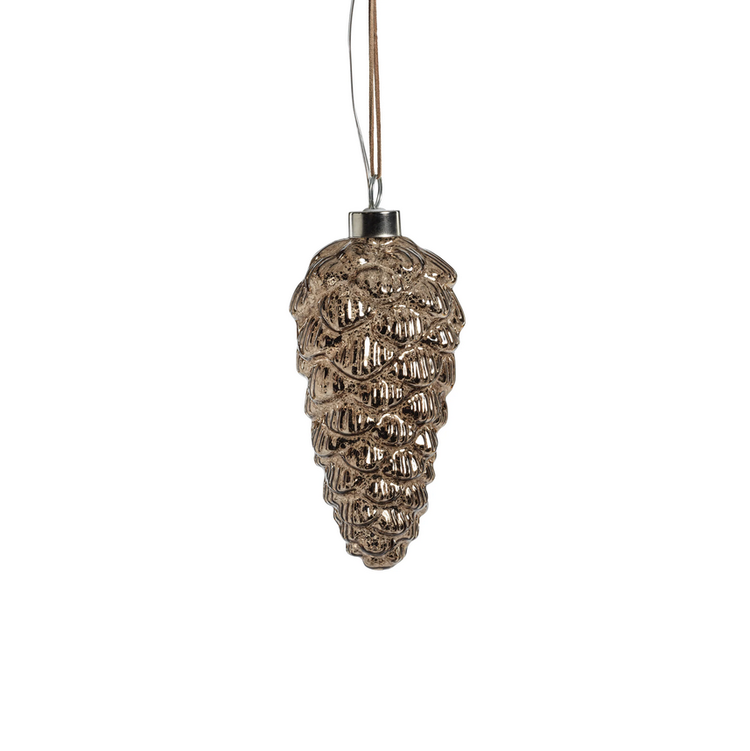 Led Pinecone Ornament Aged Bronze