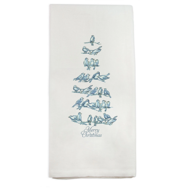Blue Bird Tree Dish Towel