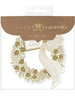 Gold Foil Holiday Wreath Gift Tags