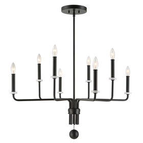 Matte Black 8 Light Chandelier