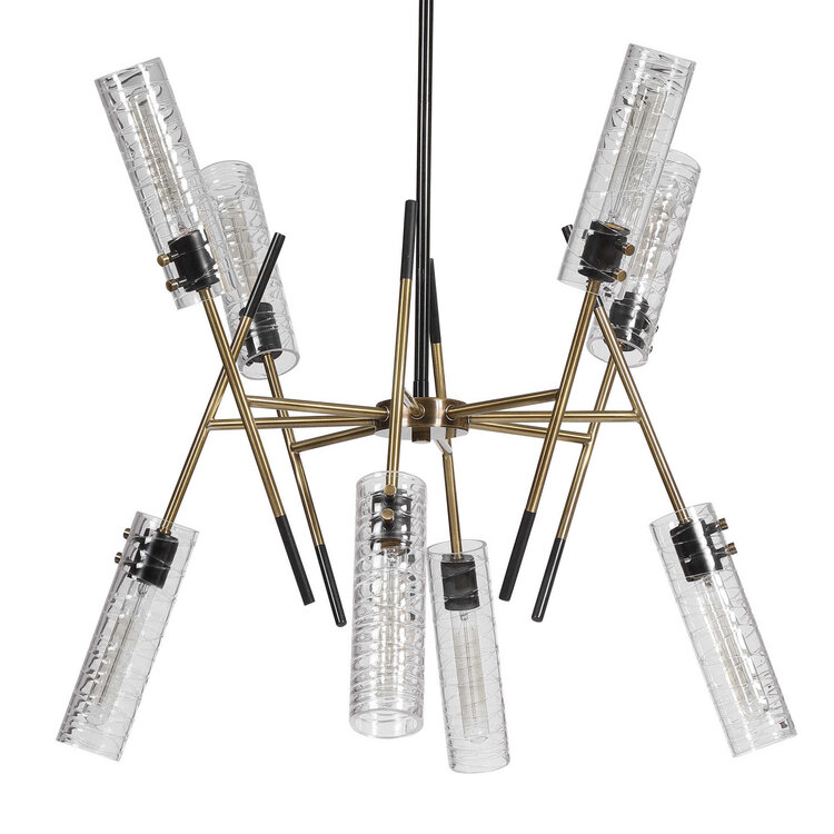 Black and Gold Linear Chandelier