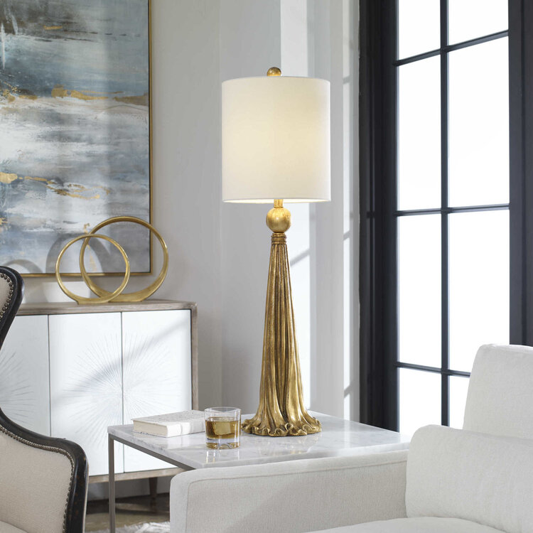 Gold Drapery Lamp