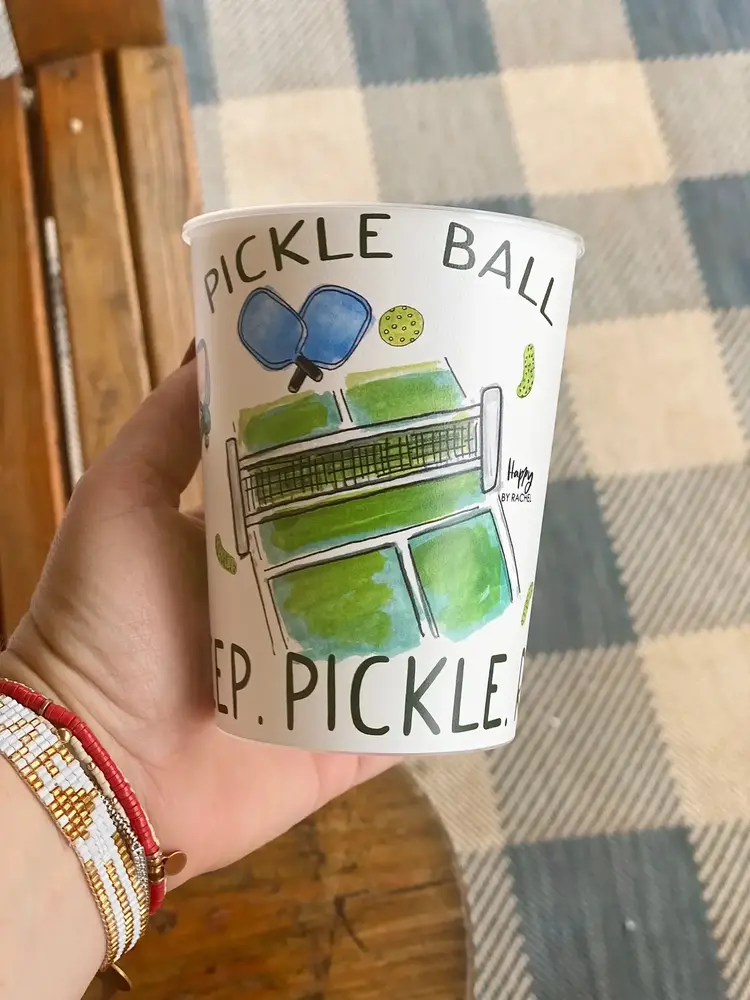 Pickle Ball Reusable Party Cups Set of 6