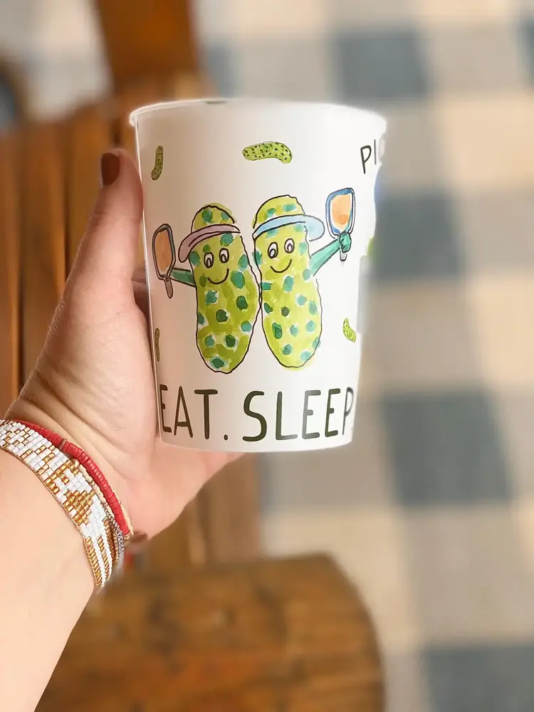 Pickle Ball Reusable Party Cups Set of 6