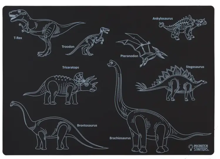 Chalkboard Dinosaur Placemat 12x7