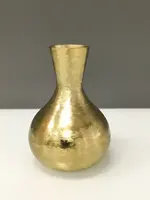Tapered Gold Etched Flower Vase