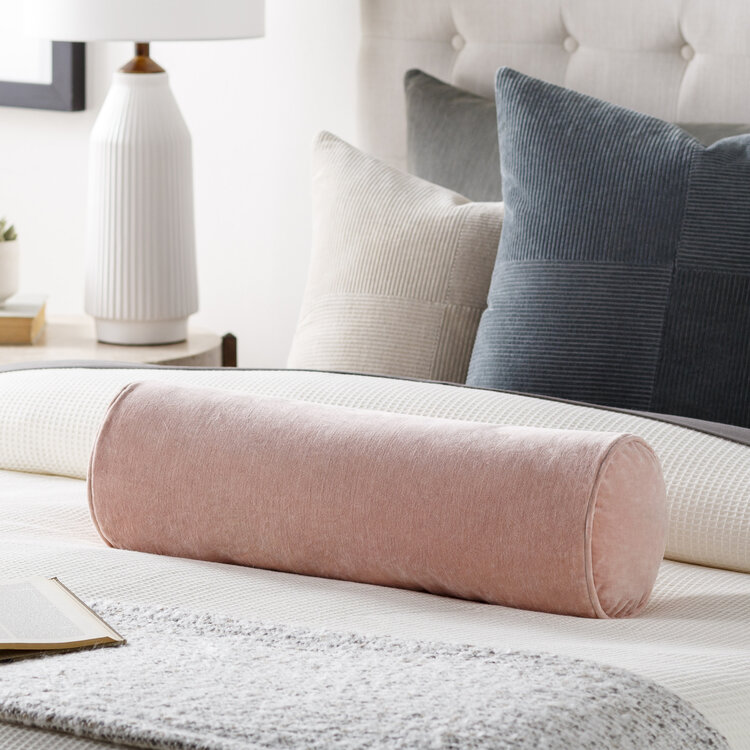 Velvet Bolster Dusty Pink 7x21